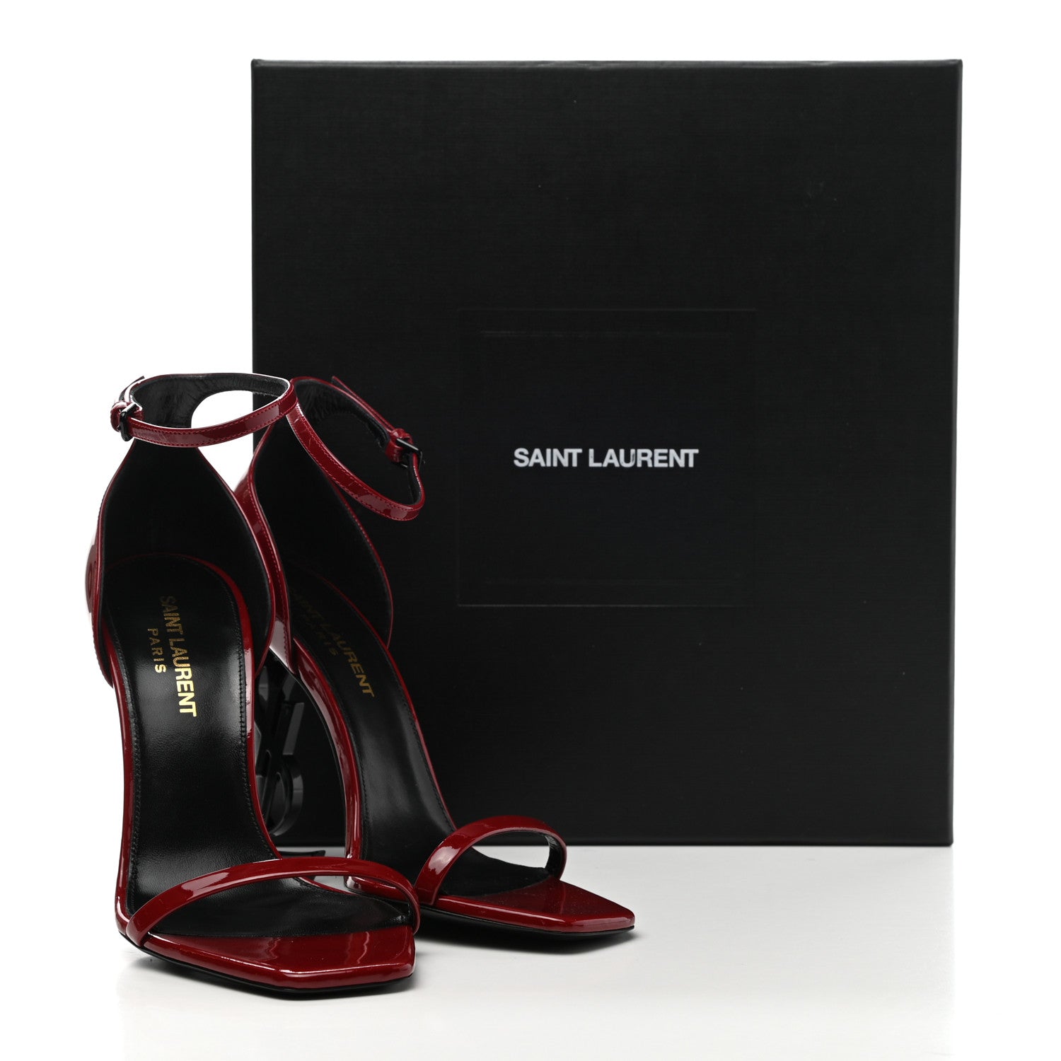 Saint Laurent Patent Opyum 110 Sandals 36.5 Hot Red 10 of 10