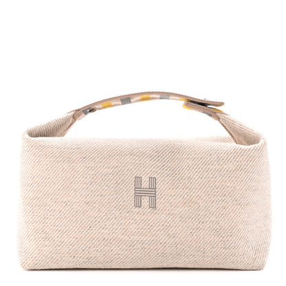 Hermes Wool Large Au Carre Bride-A-Brac Pouch Seigle 1 of 6