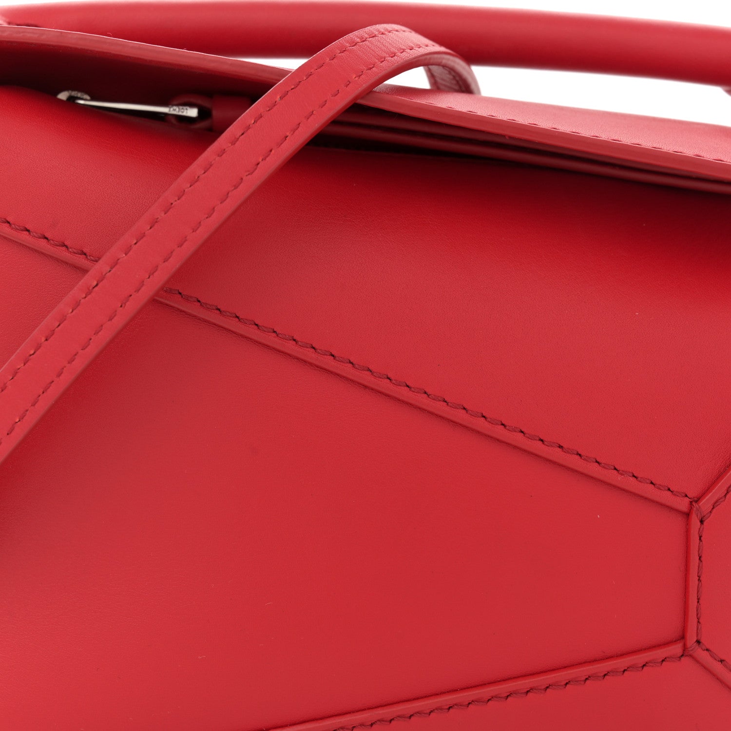Loewe Satin Calfskin Mini Puzzle Edge Bag Red 8 of 13