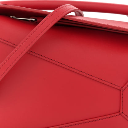 Loewe Satin Calfskin Mini Puzzle Edge Bag Red 8 of 13