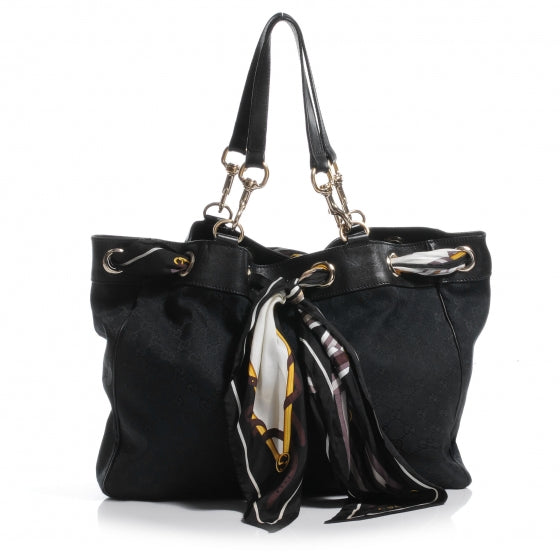 Monogram Large Positano Tote Black