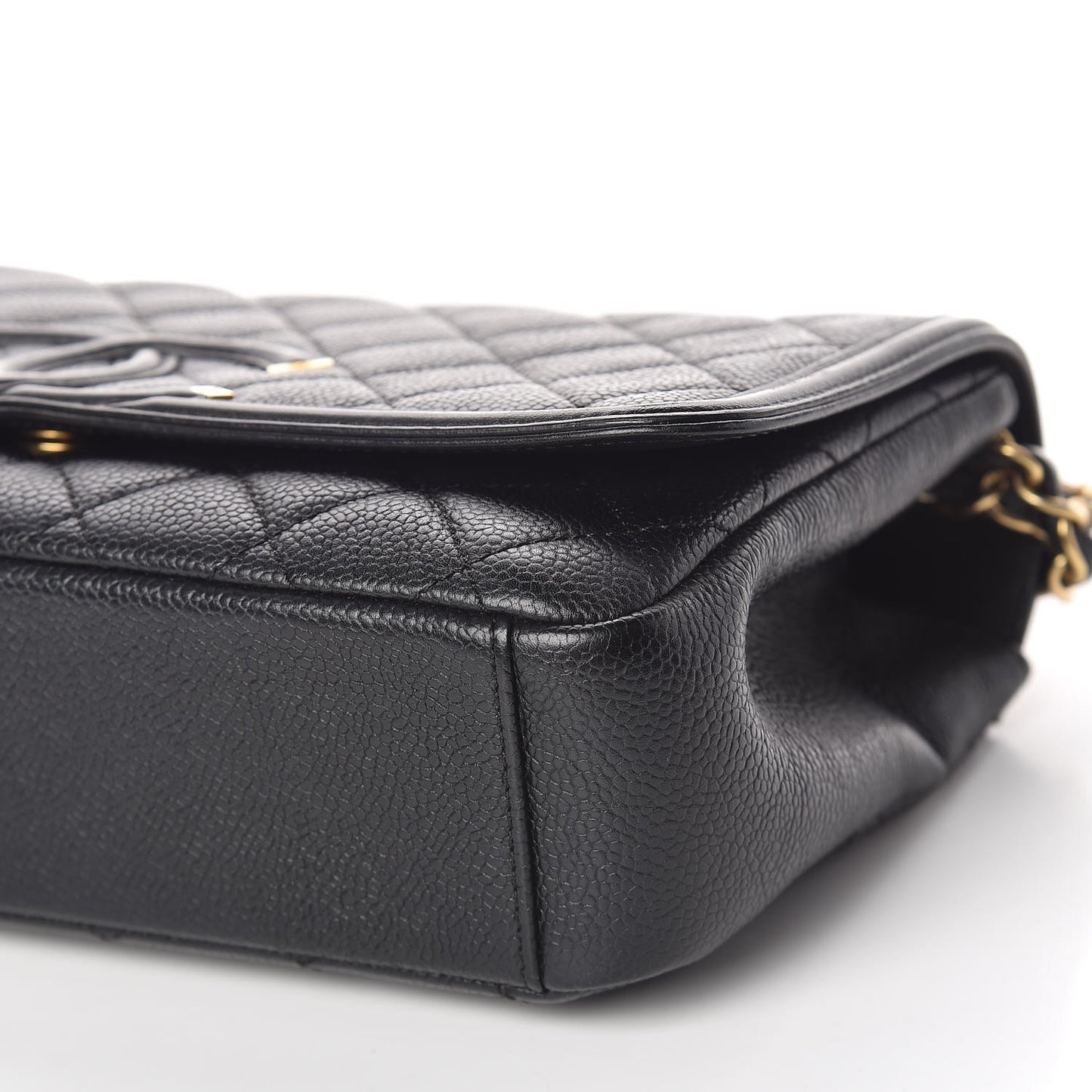 Caviar Quilted Medium CC Filigree Flap Black