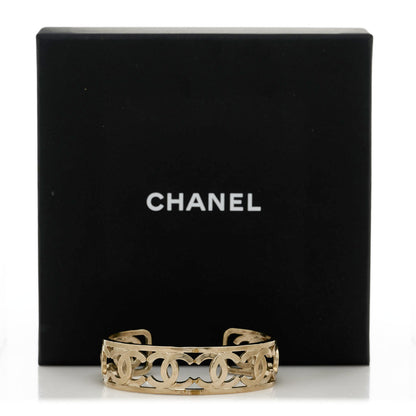 Chanel Metal Logo CC Cuff Gold 4 of 4