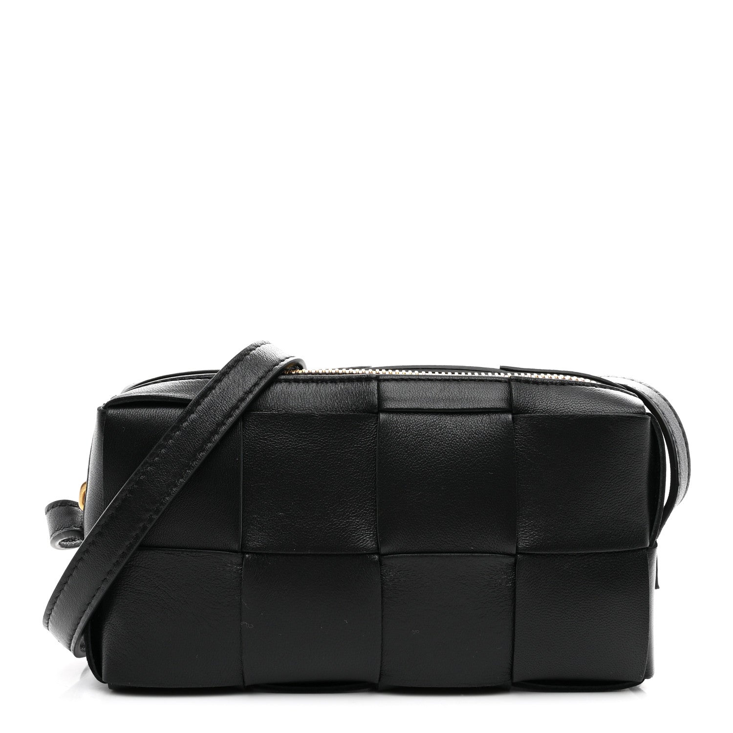 Bottega Veneta Lambskin Maxi Intreccio Cassette Phone Pouch Crossbody Bag Black 1 of 9