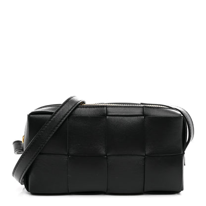 Bottega Veneta Lambskin Maxi Intreccio Cassette Phone Pouch Crossbody Bag Black 1 of 9