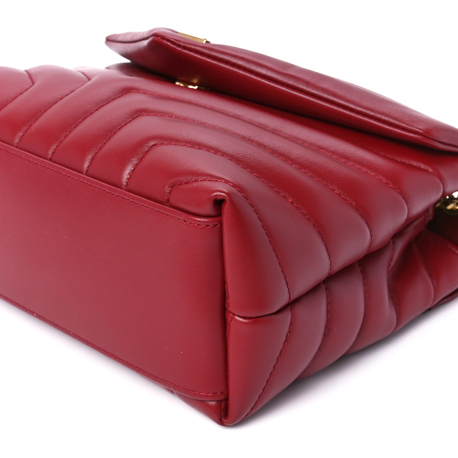 Saint Laurent Calfskin Y Quilted Monogram Small Loulou Chain