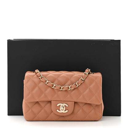 Chanel Lambskin Quilted Mini Rectangular Flap Brown 12 of 12