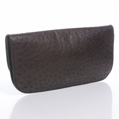 Gucci Ostrich 1973 Clutch Cocoa Brown 3 of 8