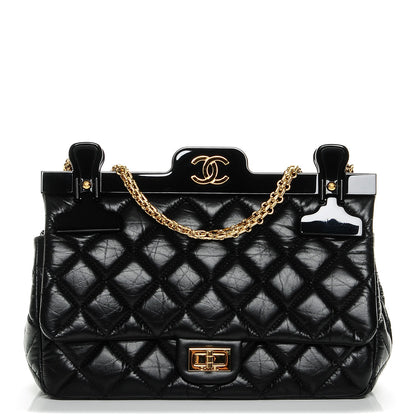 Chanel Aged Calfskin Quilted 2.55 Reissue Hanger Flap Black 1 of 7