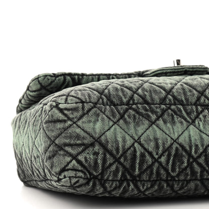 Chanel Denim Quilted Denimpression Flap Green Black 8 of 9