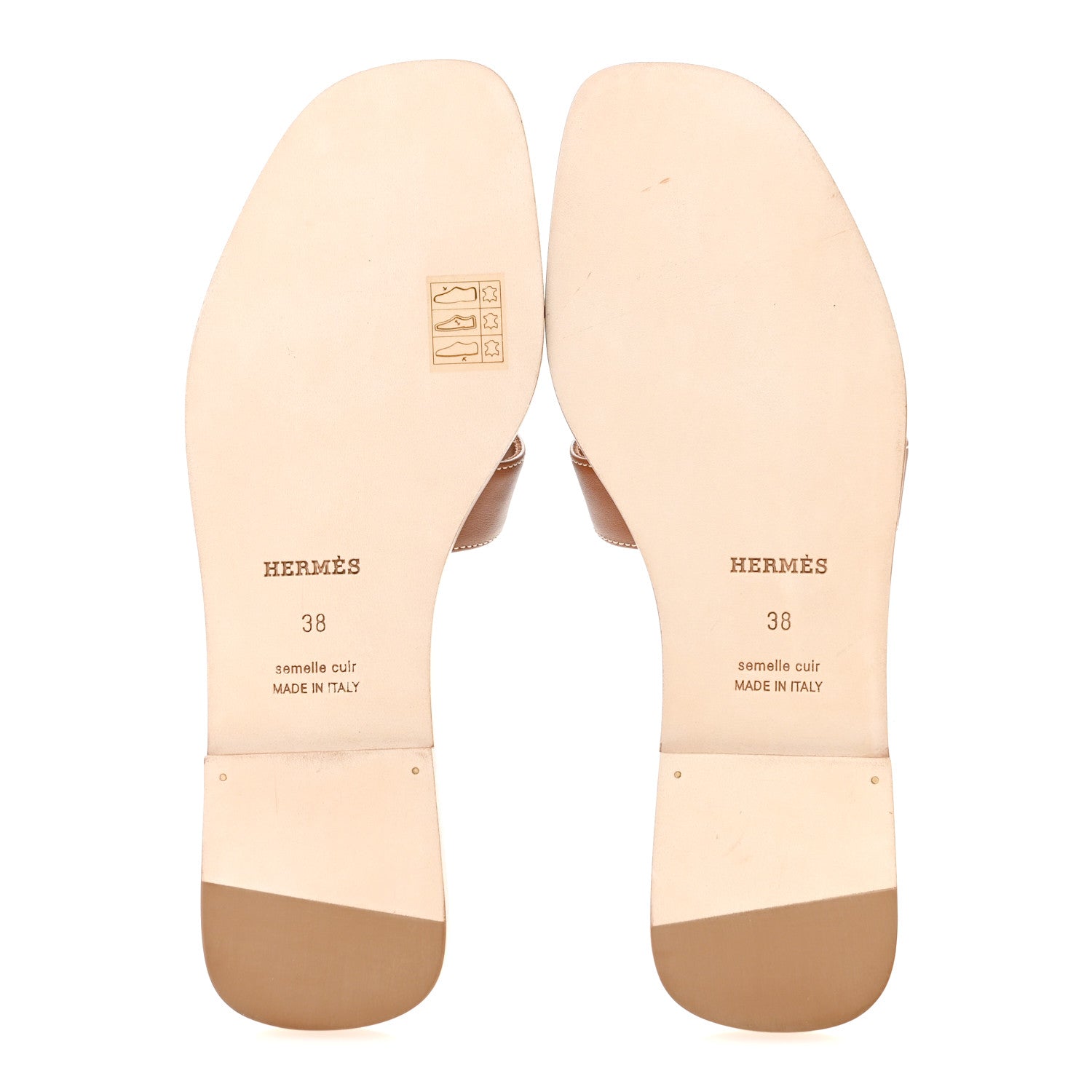 Hermes Box Calfskin Oran Sandals 38 Gold 6 of 10