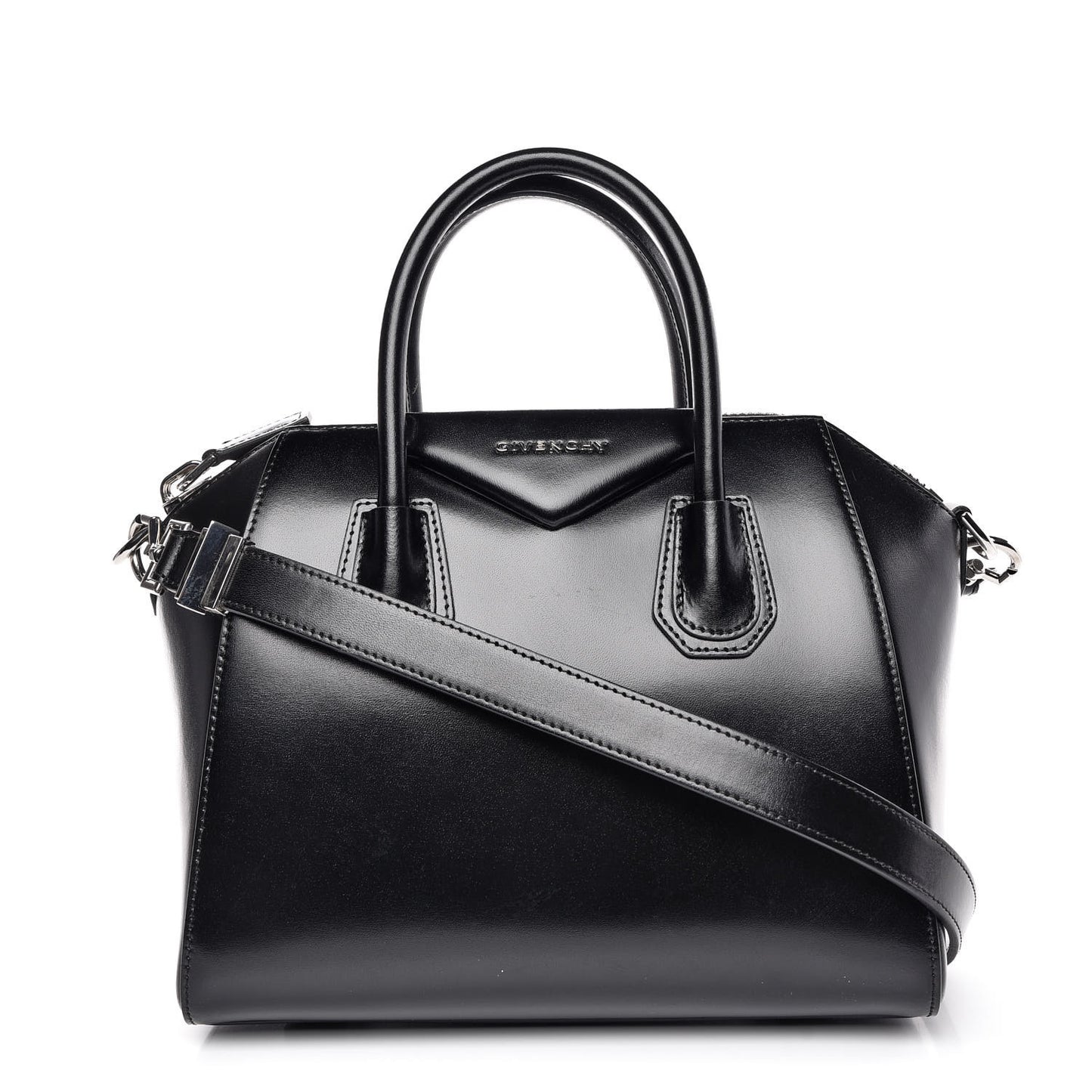 Shiny Lord Calfskin Small Antigona Black