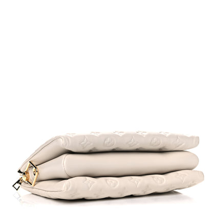 Louis Vuitton Lambskin Embossed Monogram Coussin PM Cream 3 of 9
