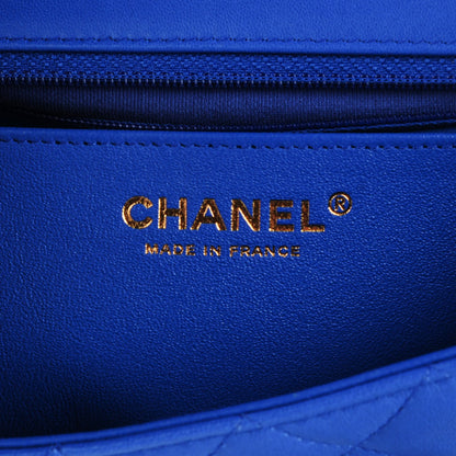 Chanel Lambskin Quilted Mini Rectangular Flap Blue 7 of 9