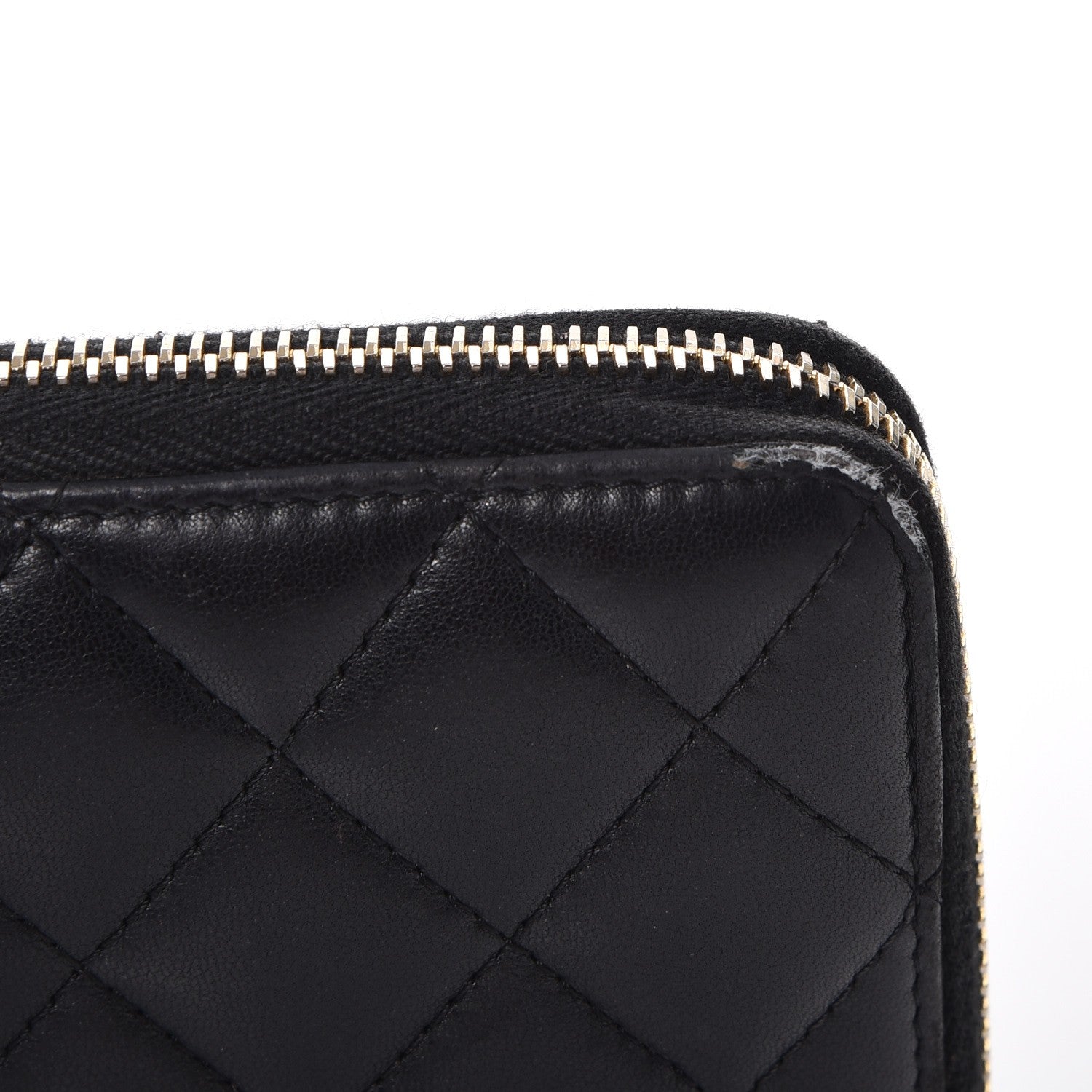 Chanel Lambskin Quilted Large Gusset Zip Around Wallet Black 10 of 15