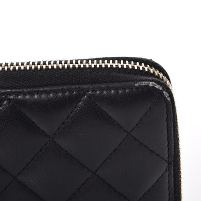 Chanel Lambskin Quilted Large Gusset Zip Around Wallet Black 10 of 15