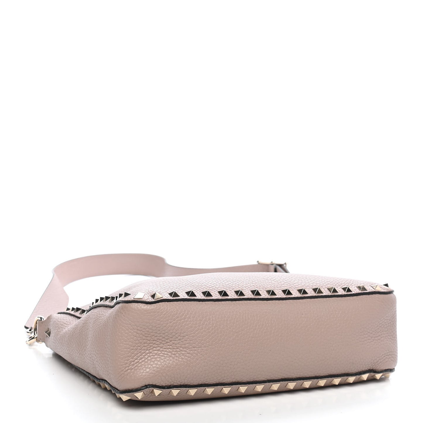 Pebbled Calfskin Small Rockstud Flip-Lock Messenger Bag Poudre
