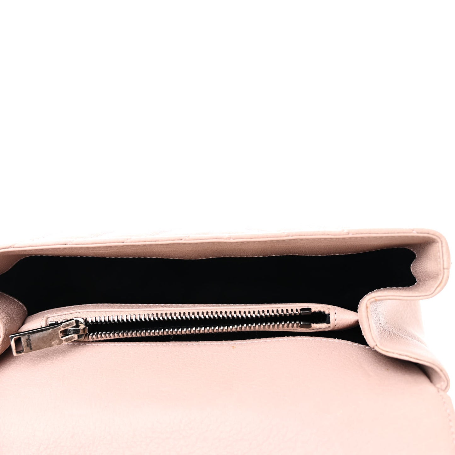 Sheepskin Matelasse Chevron Monogram Medium College Bag Rose Poudre