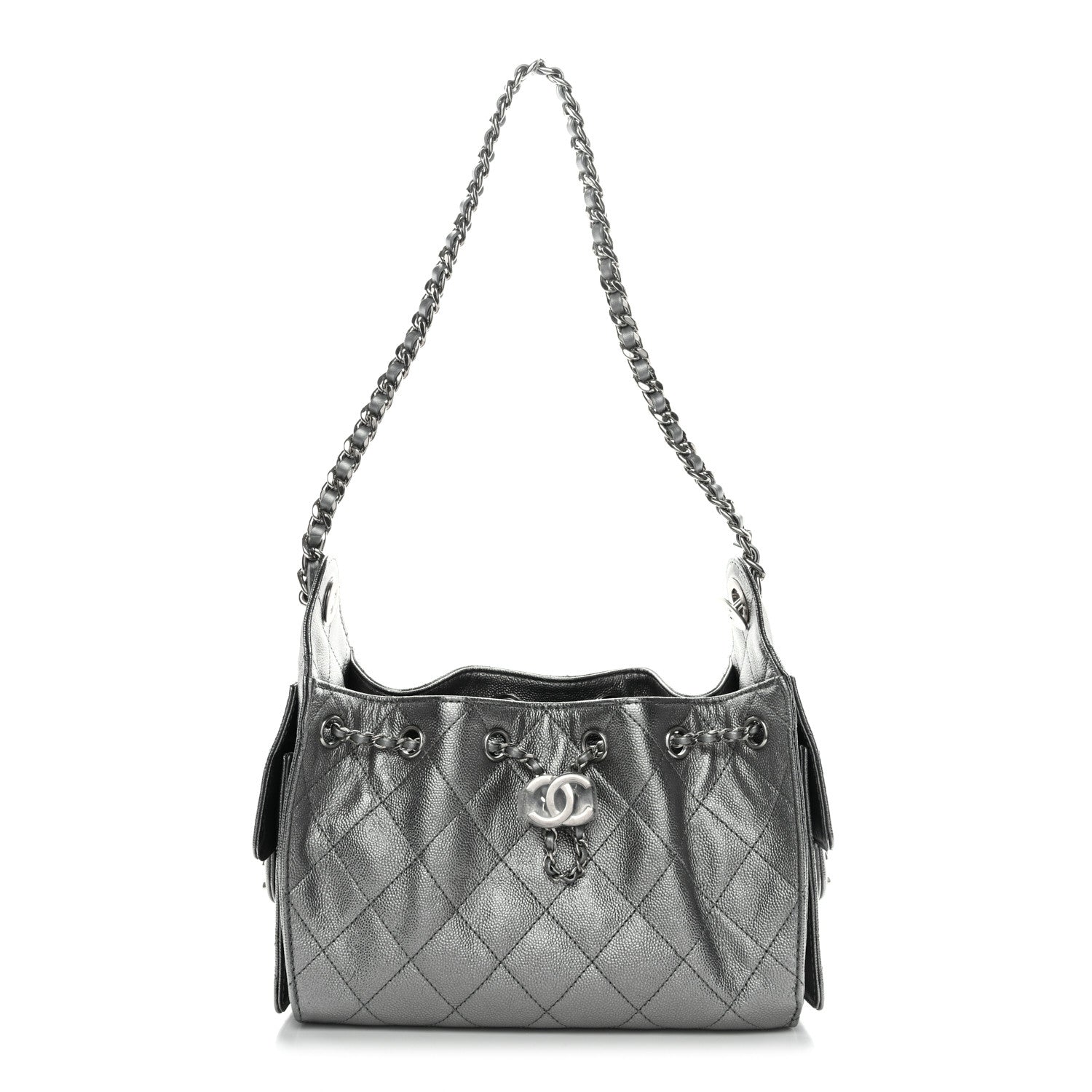 Chanel Metallic Caviar Quilted Mini Chanel 25 Handbag Anthracite 1 of 10