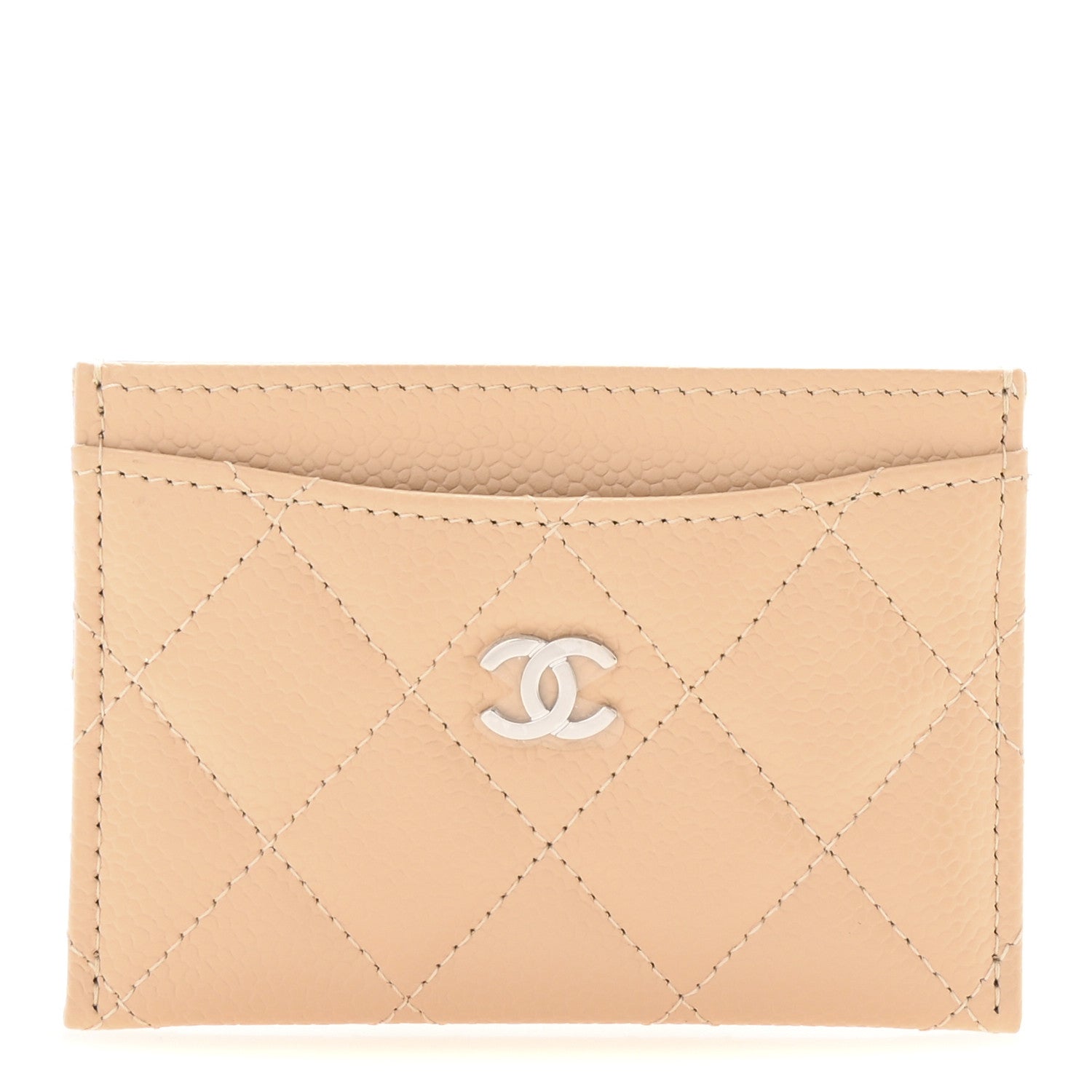 Chanel Caviar Quilted Card Holder Beige 1 of 9
