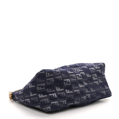 Fendi Denim Zucchino Vitello Pochette Blue 4 of 9