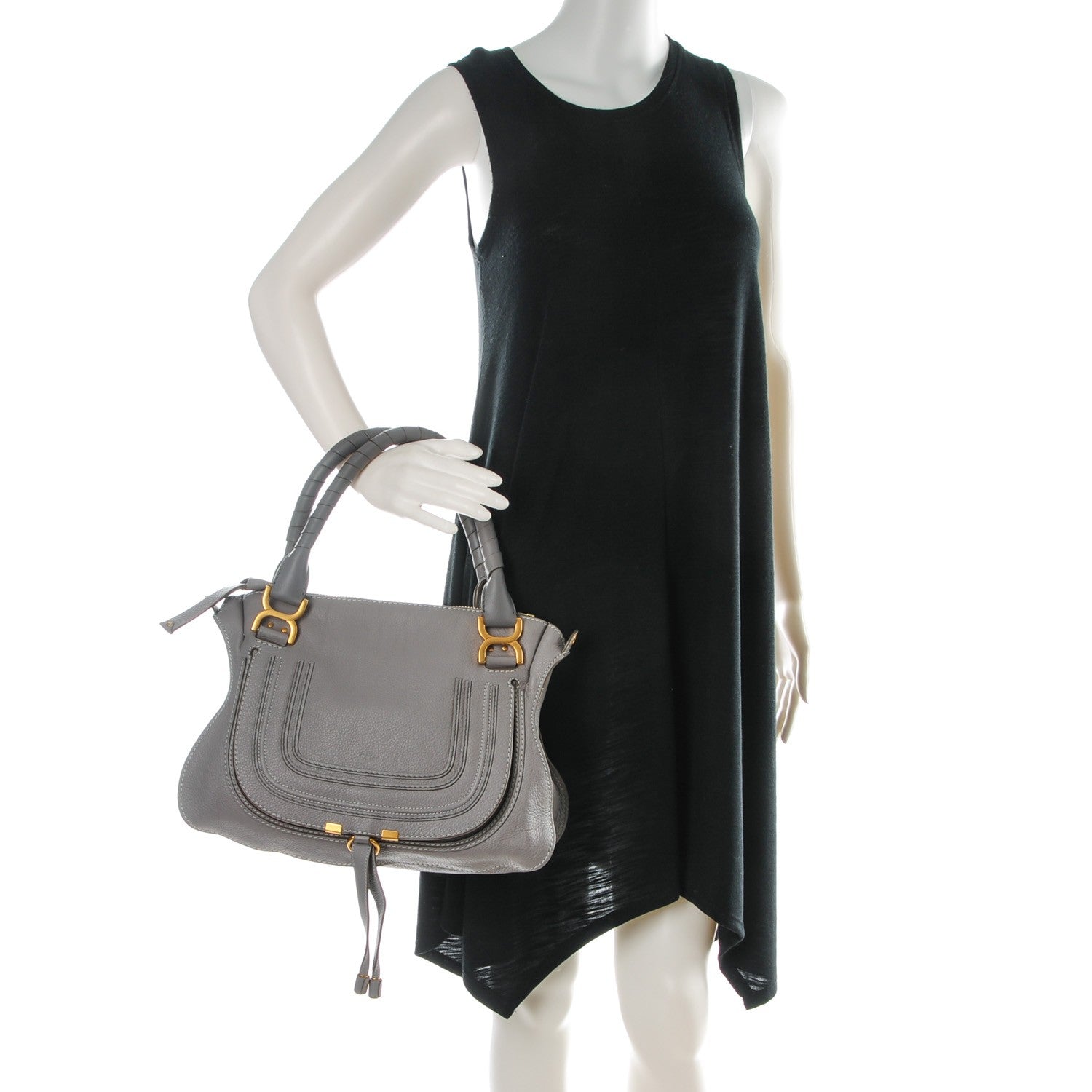 Chloe Calfskin Medium Marcie Satchel Cashmere Grey 2 of 8