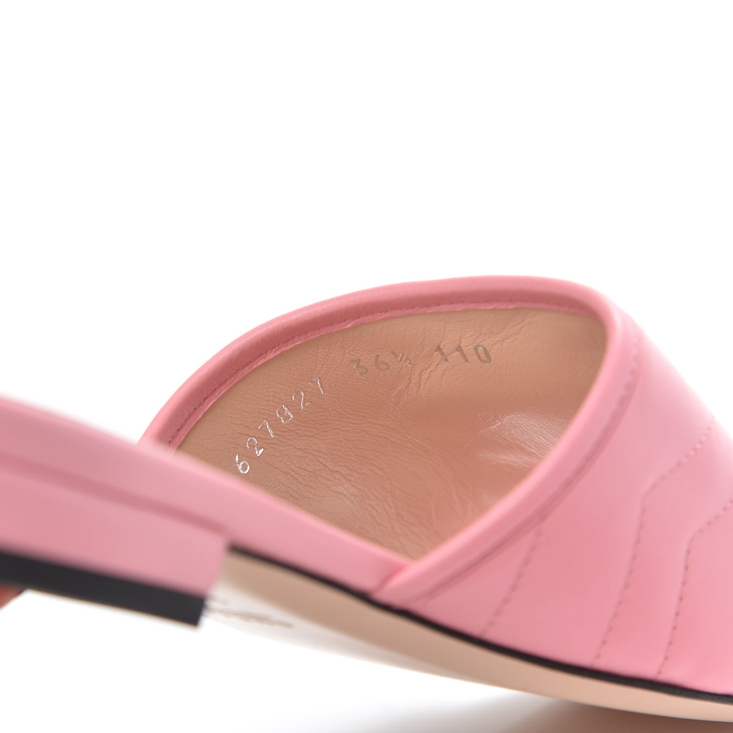 Gucci Nappa Matelasse GG Marmont Flat Slide Sandals 36.5 Wild Rose 6 of 9