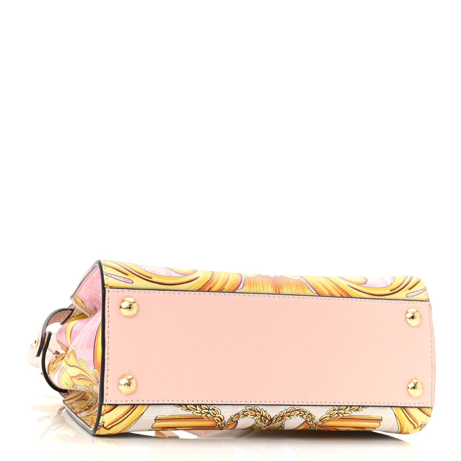 Fendi X VERSACE Vitello Seta Nappa Fendace FF Baroque Mini Peekaboo Iconic Satchel Pink Gold 4 of 10