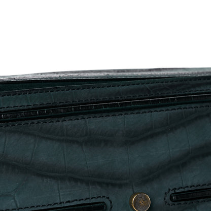 Saint Laurent Crocodile Embossed Nubuck Calfskin Medium Muse Two Green 13 of 19