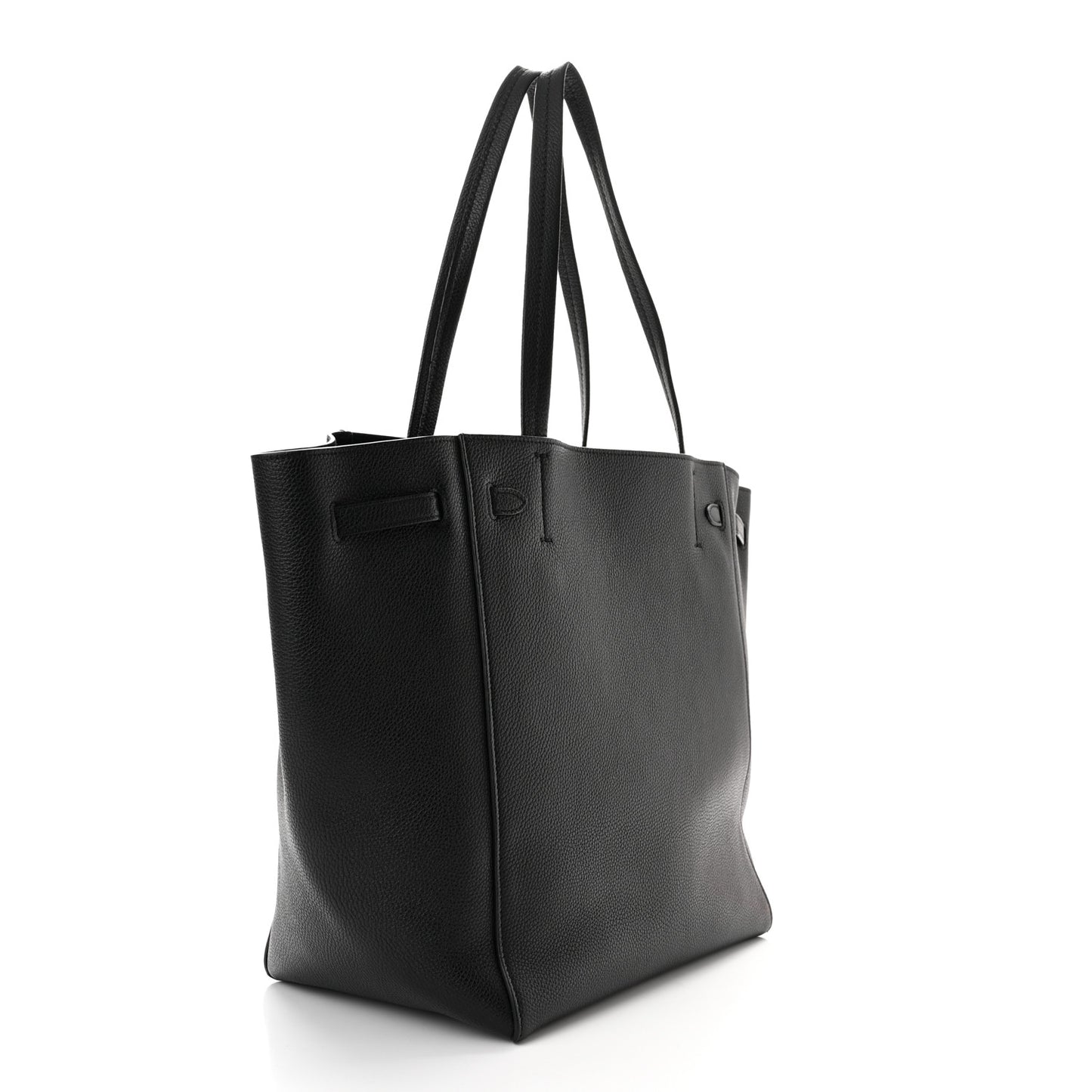 Soft Grained Calfskin Small Belt Cabas Phantom Black