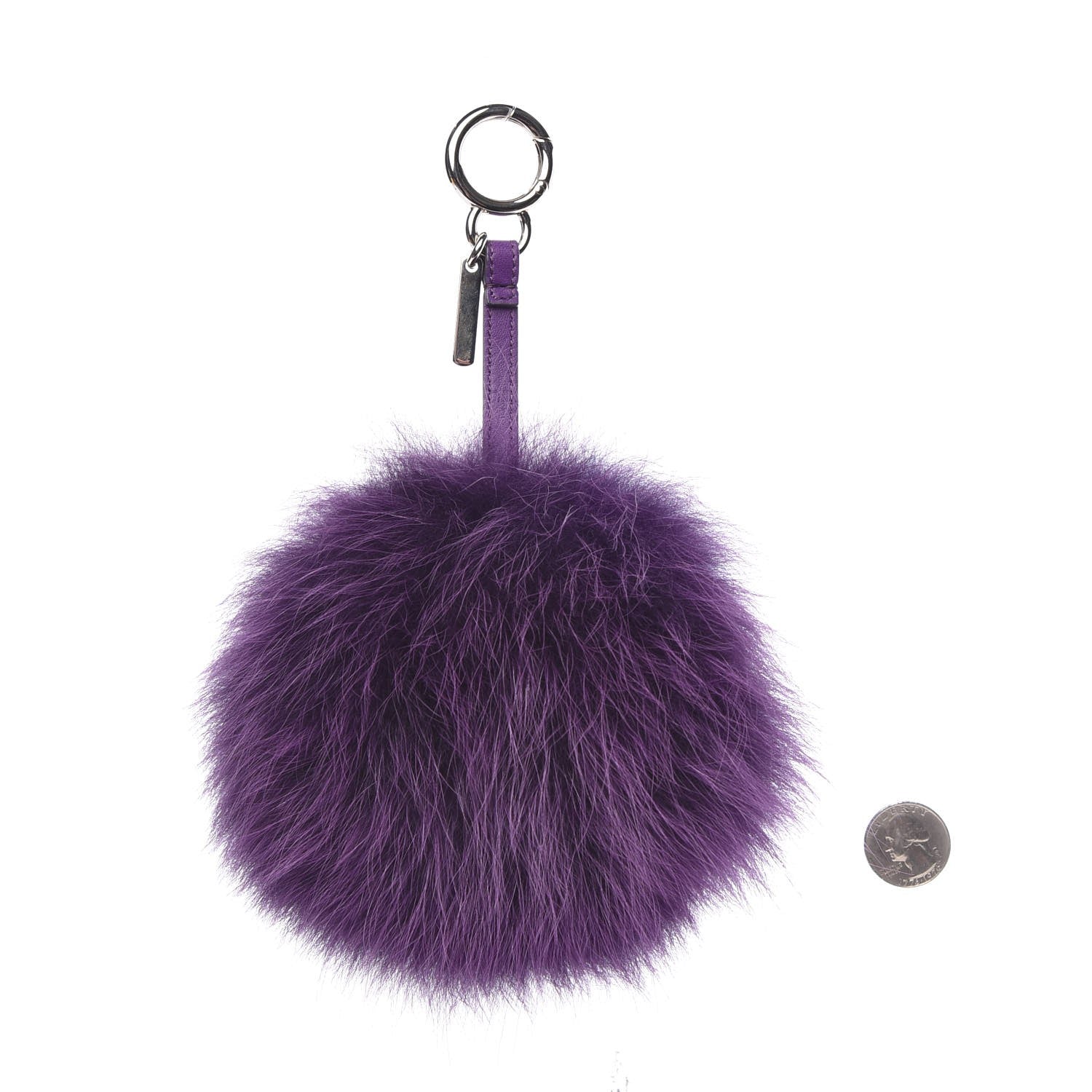 Fendi Fox Fur Shiny Nappa Bi-Color M ABCharm Bag Charm Viola Lago Viola Plus 2 of 3