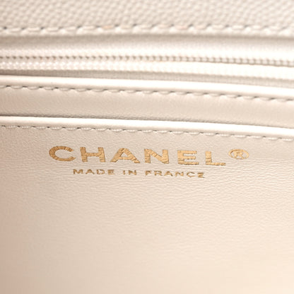 Chanel Caviar Quilted Mini Retro Twist Top Handle Flap White 6 of 10