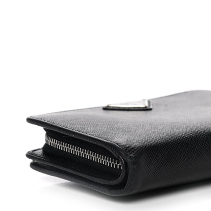Prada Saffiano Metal Compact Wallet Black 10 of 13