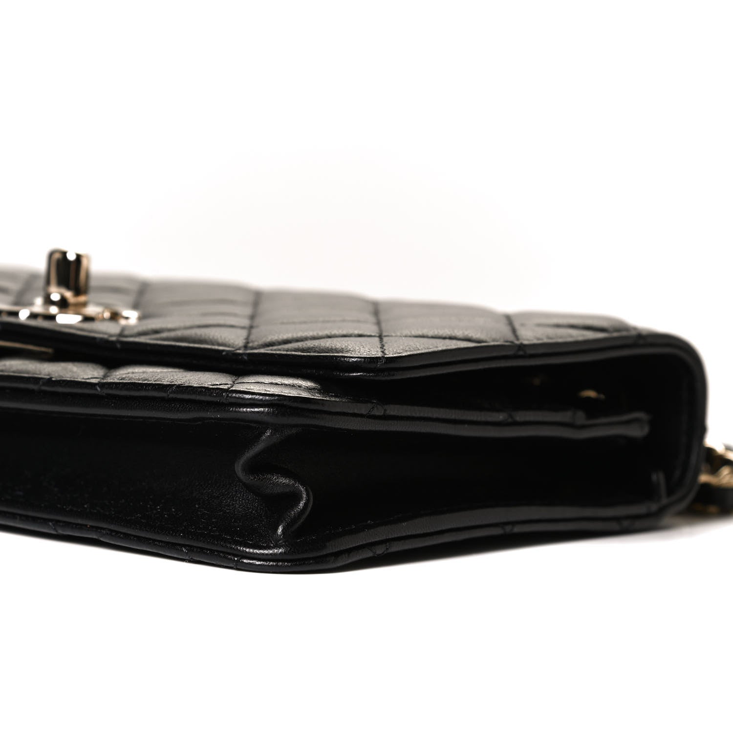 Chanel Lambskin Quilted Trendy CC Wallet On Chain WOC Black 10 of 14