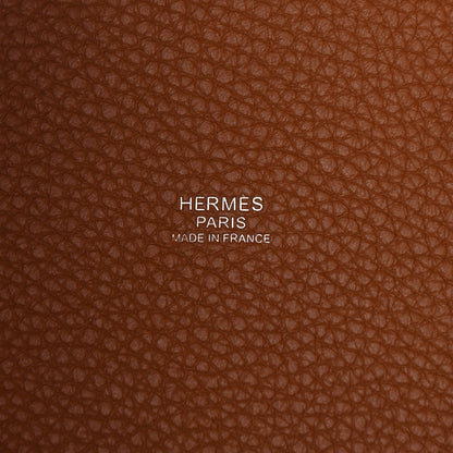 Hermes Taurillon Clemence Swift Eclat Picotin Lock 18 PM Gold Bleu Brume 6 of 9