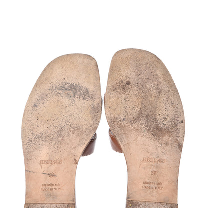 Hermes Box Calfskin Oran Sandals 36 Gold 10 of 11