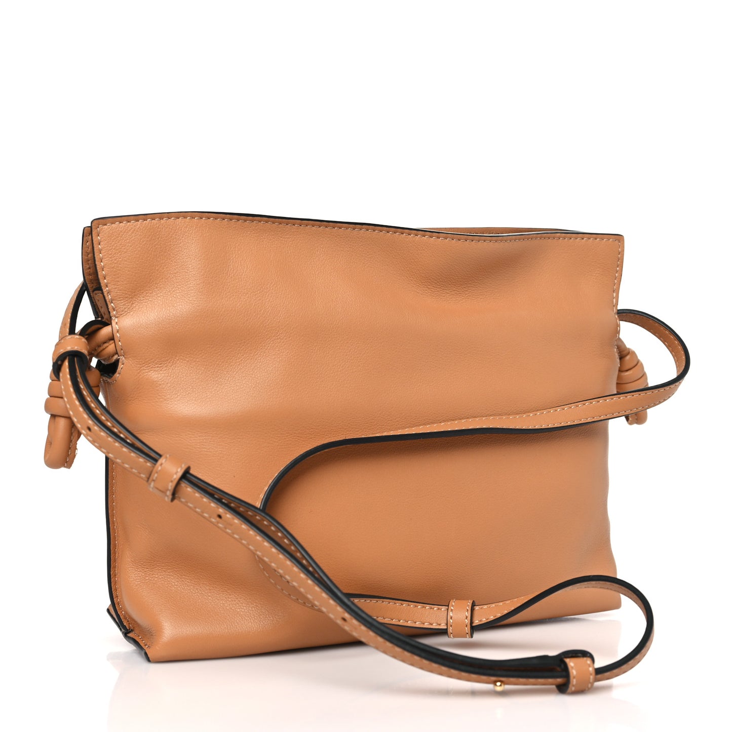 Calfskin Mini Flamenco Knot Clutch Warm Desert