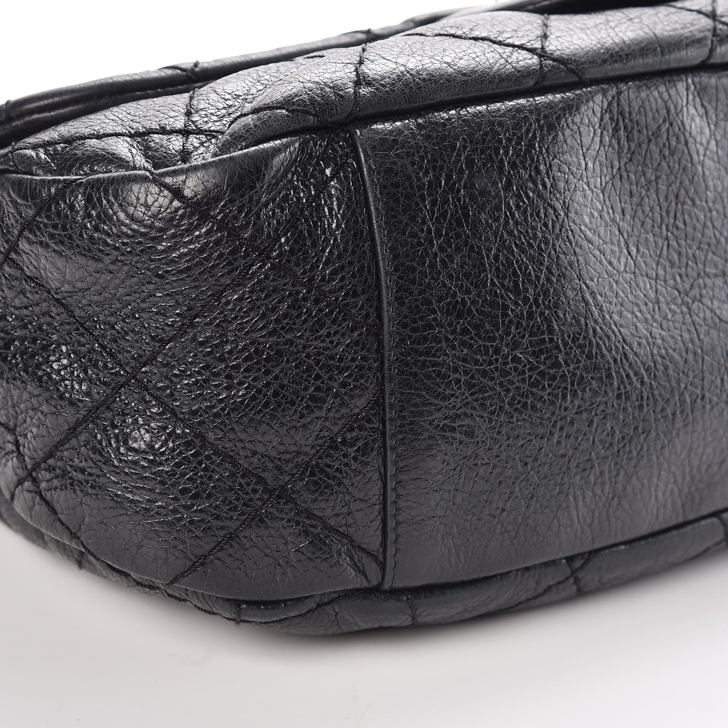 Chanel Glazed Calfskin Stitched XL On The Road Flap Black 8 of 11