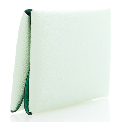 Hermes Chevre Mysore Verso Calvi Duo Card Case Vert Fizz Menthe 3 of 6