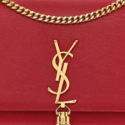 Saint Laurent Smooth Calfskin Medium Classic Monogram Kate Tassel Satchel Lipstick Red 8 of 12