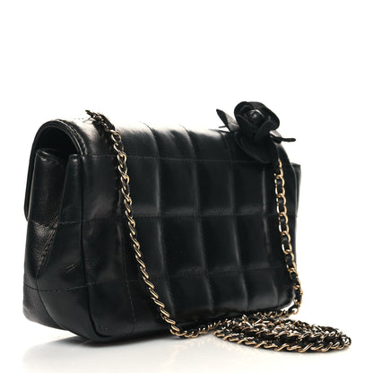 Chanel Lambskin Quilted Mini Chocolate Bar Camellia Flap Black 3 of 10