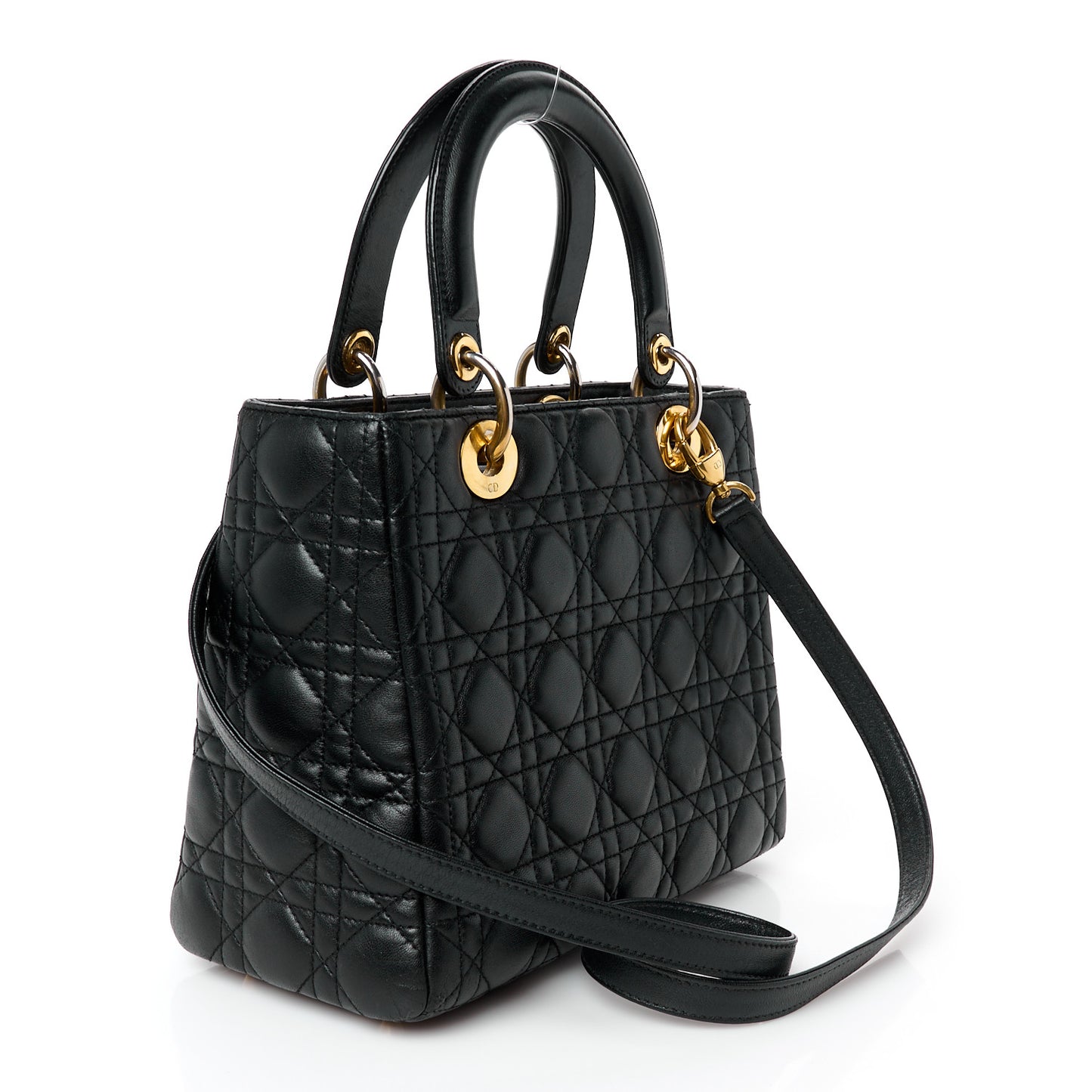Lambskin Cannage Medium Lady Dior Black