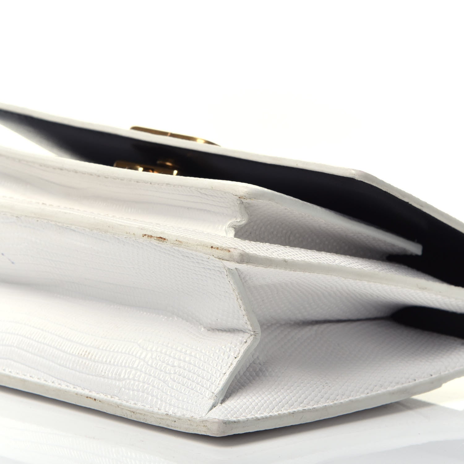 Balenciaga Patent Calfskin Lizard Embossed XS Sharp Top Handle Bag White 9 of 12