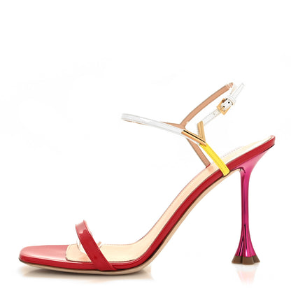 Louis Vuitton Patent Calfskin Blossom Sandals 40 Red 1 of 8