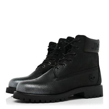 Jimmy Choo X TIMBERLAND Nubuck Glitter Ankle Boots 10 Black Gunmetal 3 of 12