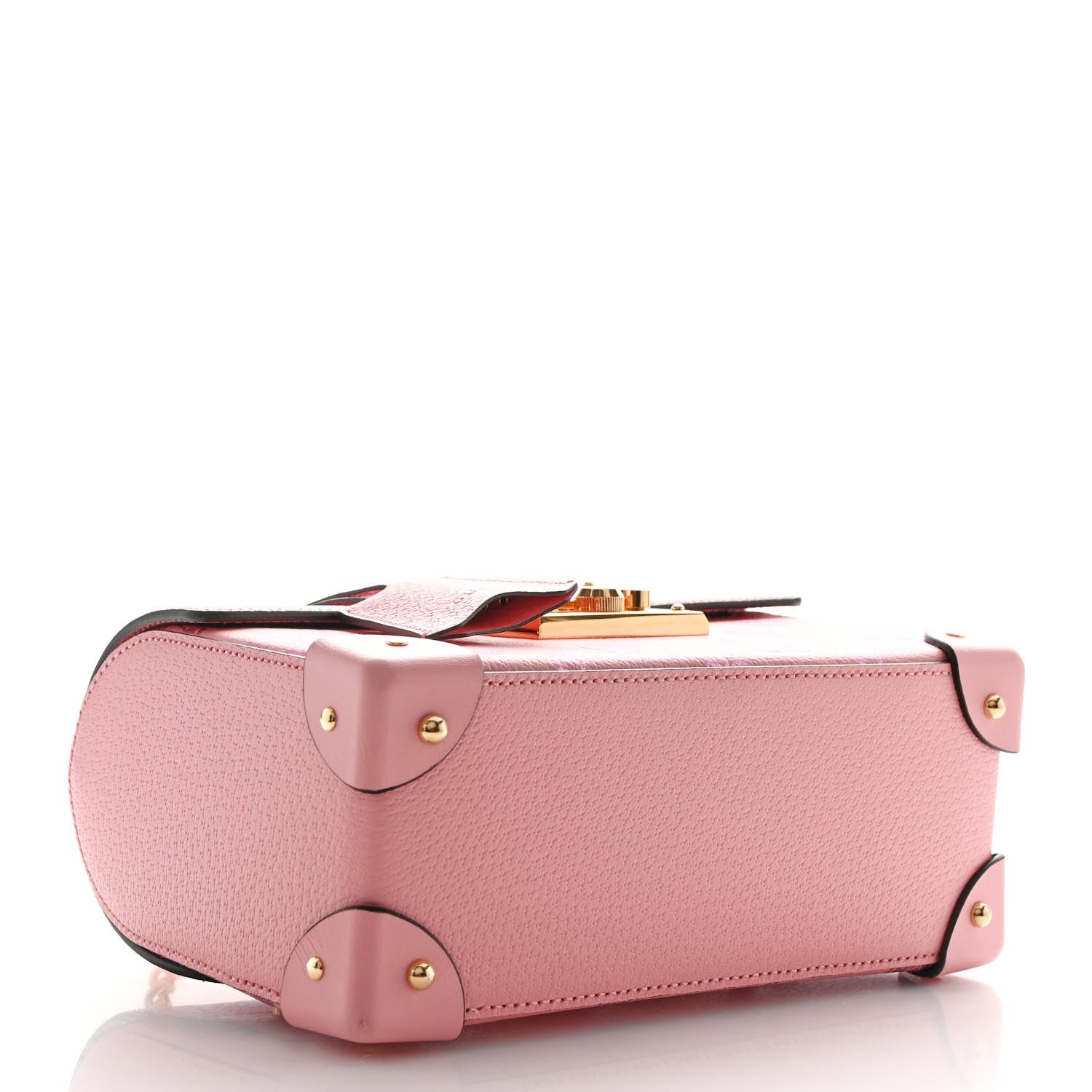 Gucci Textured Dollar Calfskin Berry Print Small Padlock Bamboo Shoulder Bag Pink Purple 4 of 11