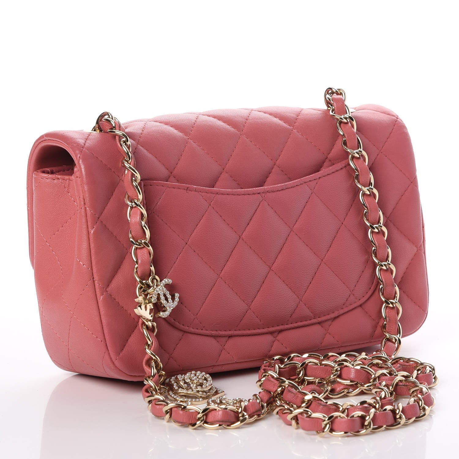 Chanel Lambskin Quilted Valentine Charms Mini Rectangular Flap Pink 3 of 7
