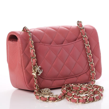 Chanel Lambskin Quilted Valentine Charms Mini Rectangular Flap Pink 3 of 7