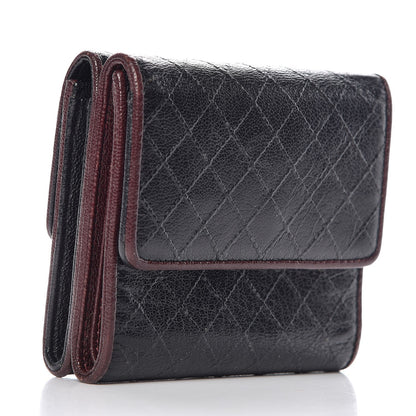 Chanel Calfskin Diamond Stitched Compact Wallet Black 3 of 13