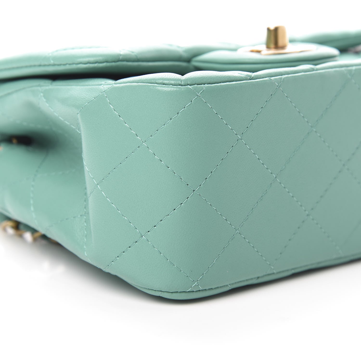 Chanel Lambskin Quilted Mini Square Flap Turquoise 9 of 10